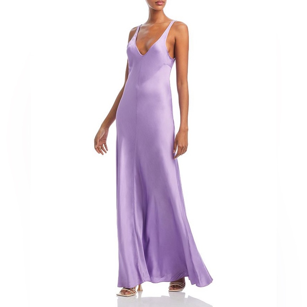 L'AGENCE Clea Maxi Slip cocktail Dress Size 4 Orchid/Lavender/purple NWT